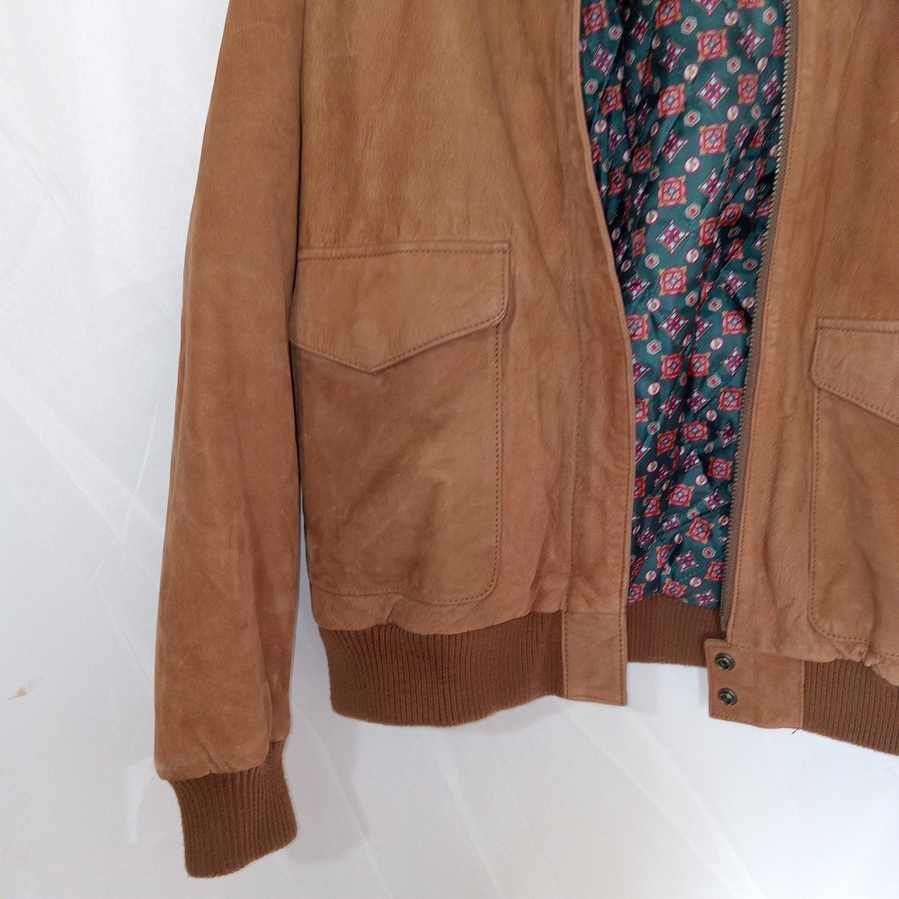 Vintage Hunt Club  Genuine Leather Bomber Jacket Mens Medium Chore Work Coat - Picture 4 of 16